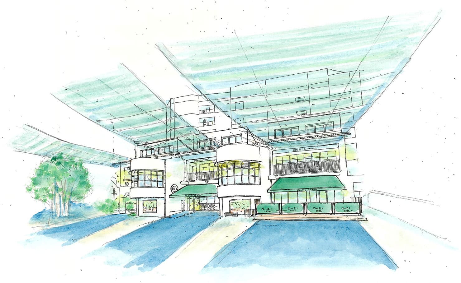 園庭のシェード イメージパース